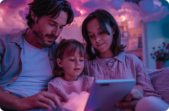 Children reading outdoors in a playground